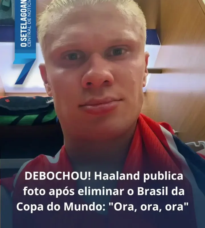 Haaland celebra gols e eliminação do Brasil; publicação repercute nas redes