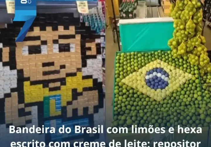 Repositor transforma prateleiras de supermercado em obras de Pixel Art no Paraná