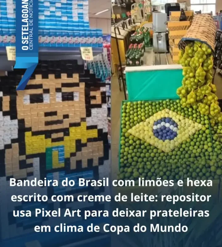 Repositor transforma prateleiras de supermercado em obras de Pixel Art no Paraná
